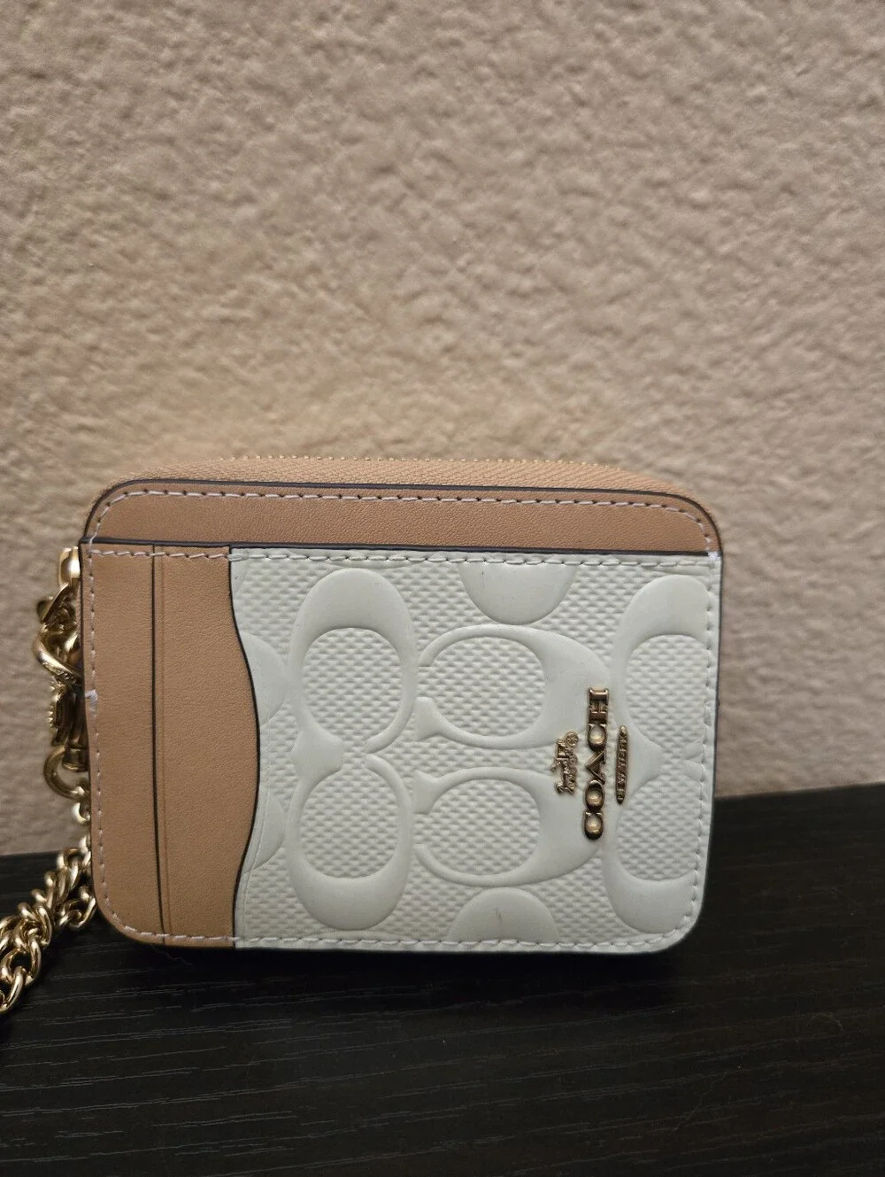 Coach Zip Card Case In Signature Leather